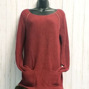 Red medium cotton knitted oversized sweater